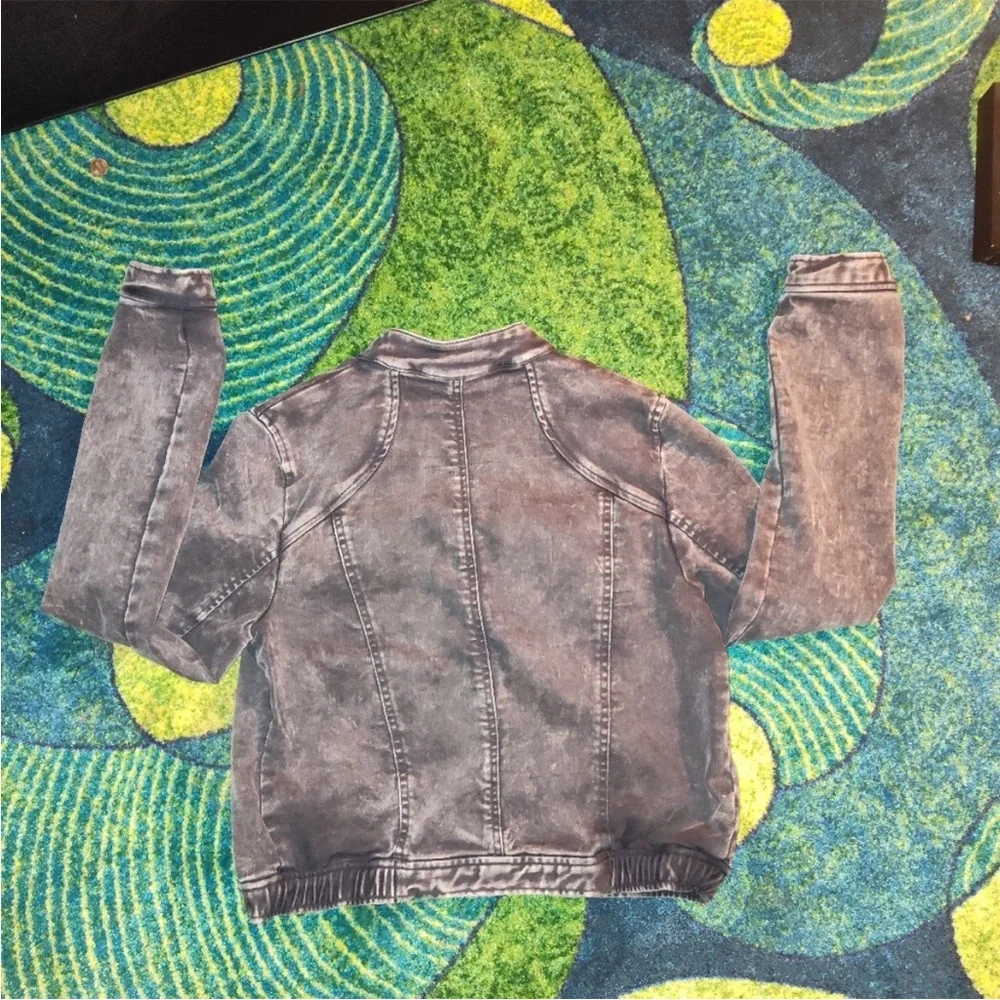 Anthropologie Black Jean Jacket Classic Denim Style size medium - Picture 2 of 3